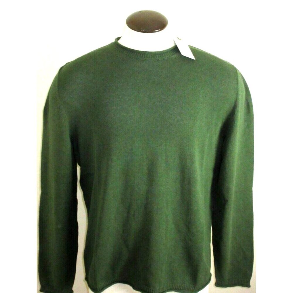 Oobe Brand Men's Howell Crew Neck Cotton Linen Sweater Militaire Green NWT